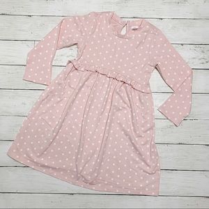 NWT Gap Pink & White Polka Dot Long Sleeve Dress